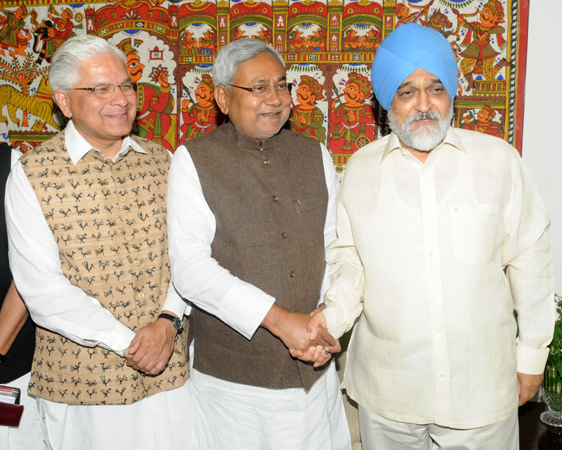The Chief Minister of Bihar, Shri Nitish Kumar meeting the Deputy....