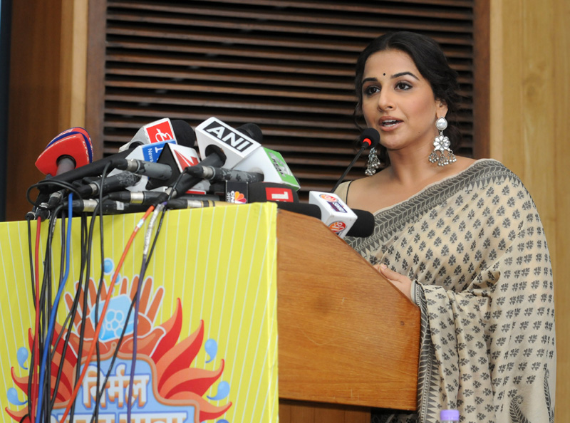 The Actress and Sanitation Ambassador, Ms. Vidya Balan briefing ...
