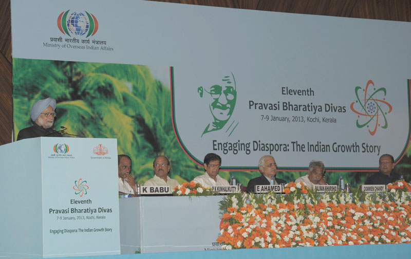 The Prime Minister, Dr. Manmohan Singh addressing at the 11th Pravasi...