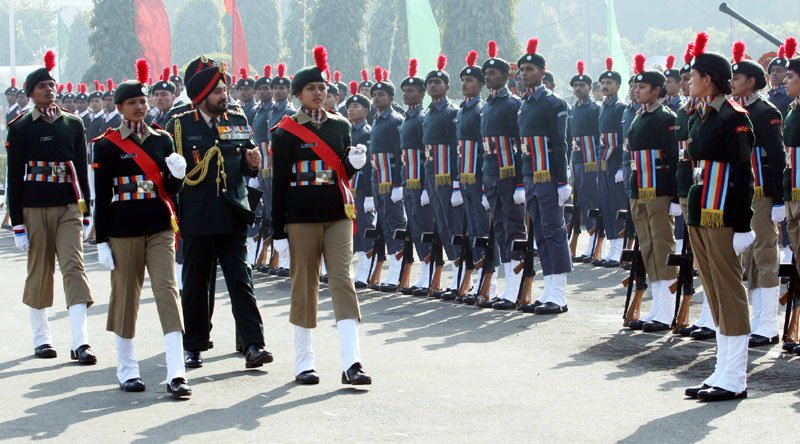 The Chief of Army Staff, General Bikram Singh inspecting the Guard of Honour,...