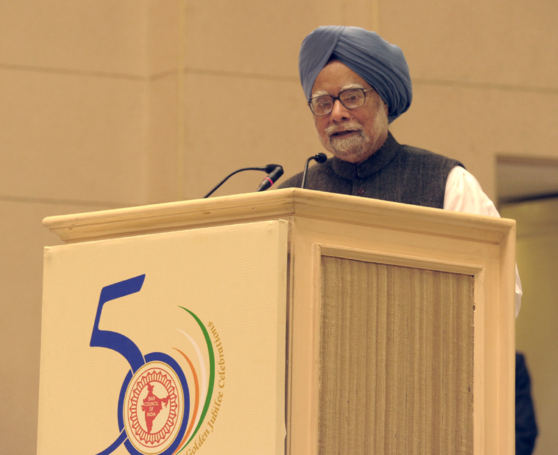 The Prime Minister, Dr. Manmohan Singh addressing at the Golden Jubilee...