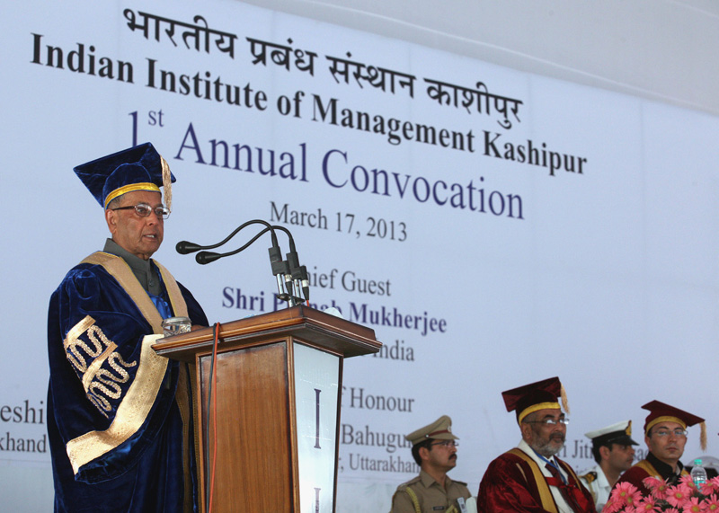 The President, Shri Pranab Mukherjee addressing at the First Convocation of...
