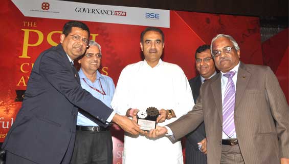 ONGC Director (Finance) A K Banerjee (left) and ED Vijayrangan receives PSU Champions Award...