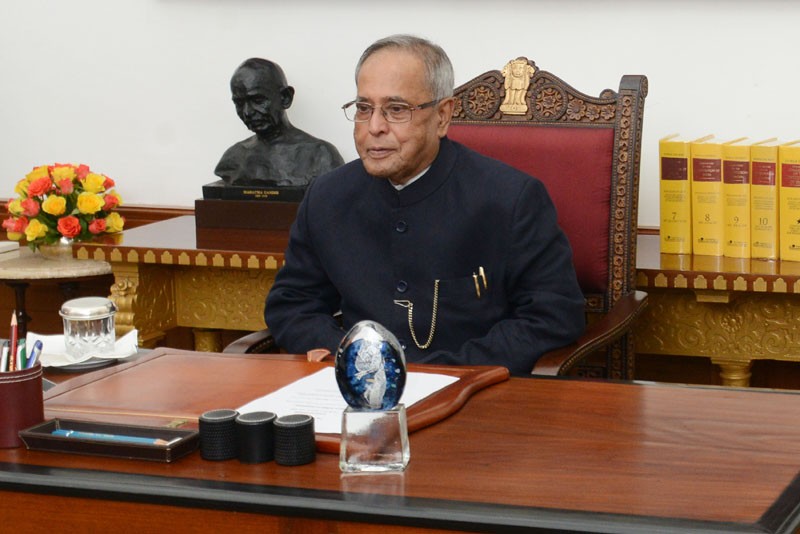 The President, Shri Pranab Mukherjee interacting with the Governors across the...