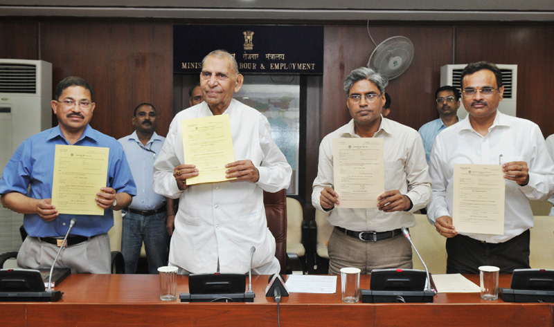 The Union Minister for Labour and Employment, Shri Sis Ram Ola releasing the…