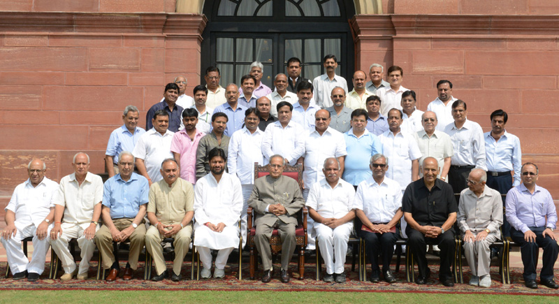 The President, Shri Pranab Mukherjee with the Minister of State for Rural Development,...