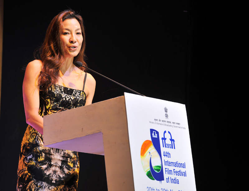 Hollywood actress, Michelle Yeoh addressing at the closing ceremony of the 44th ...
