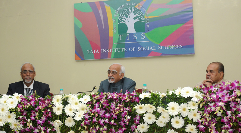 The Vice President, Shri Mohd. Hamid Ansari interacting with the faculty members, during...
