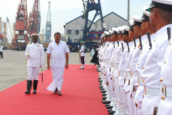The Union Minister for Shipping, Shri G.K. Vasan inspecting the Guard of ...