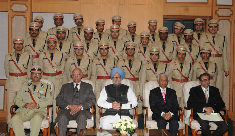 The Prime Minister, Dr. Manmohan Singh with the IPS Probationers, in New Delhi