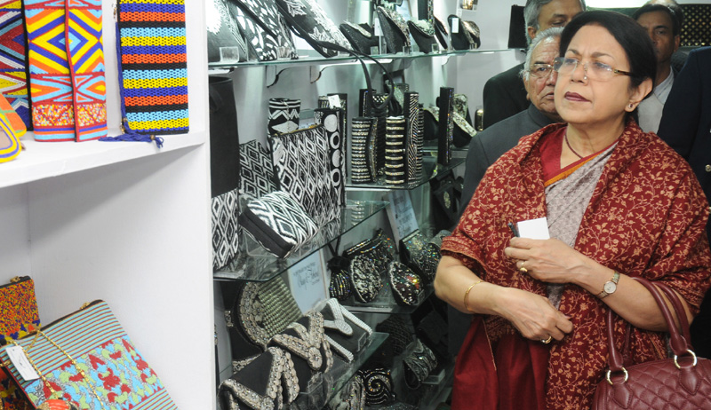 The Secretary, Ministry of Textile, Smt. Zohra Chatterji visits after inaugurating...