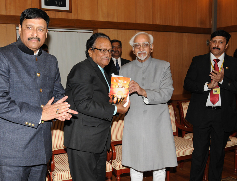 The Vice President, Shri Mohd. Hamid Ansari releasing a book entitled “Sunrise...