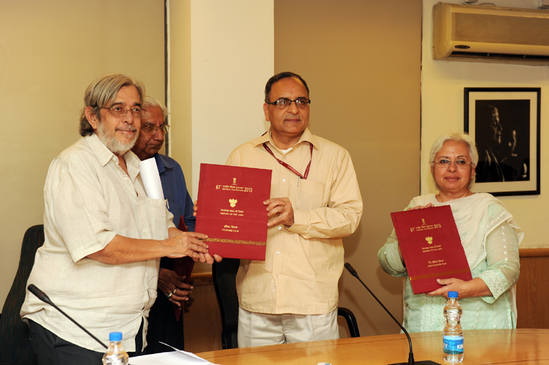 The Jury Members of the 61st National Films Awards presenting the jury reports...