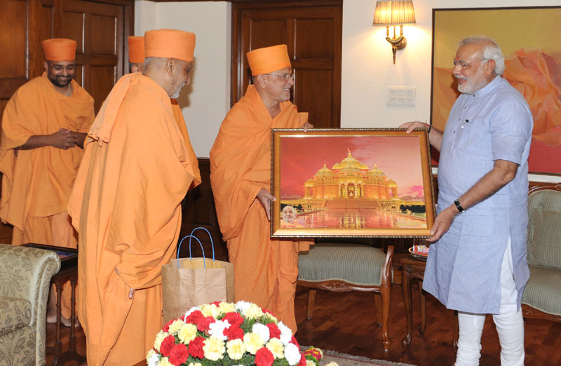 A delegation of Saints from Bochasanvasi Akshar Purushottam Sanstha...