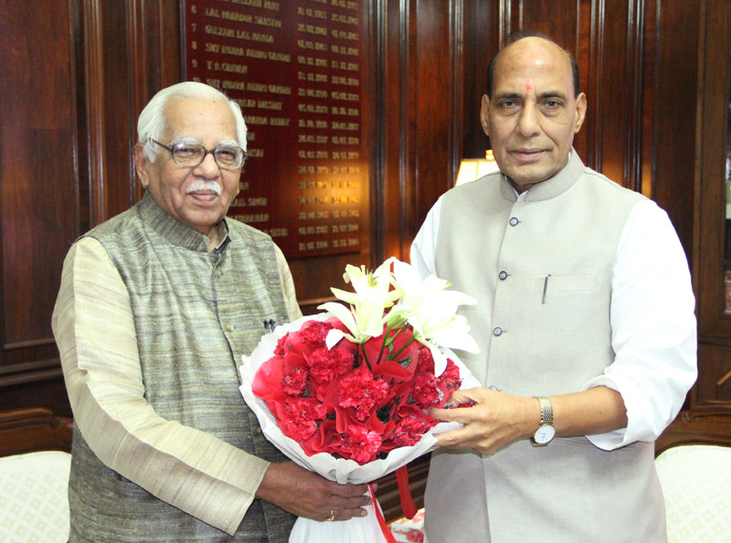 The Governor-designate of Uttar Pradesh, Shri Ram Naik calling on the...