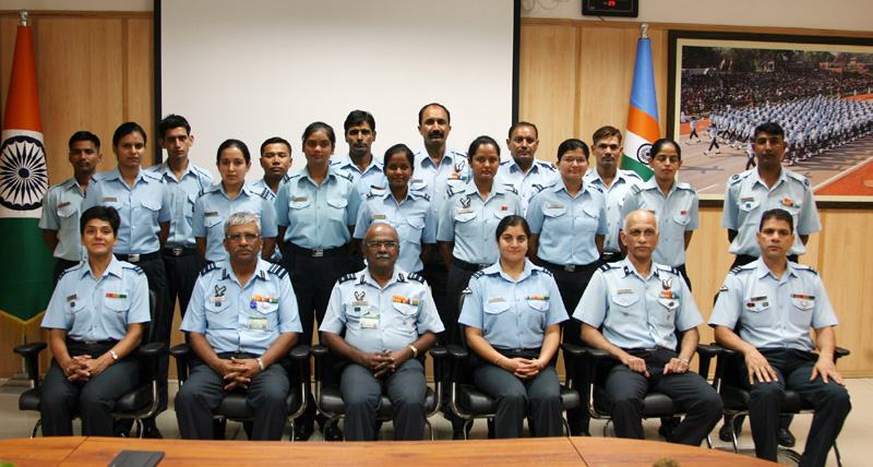 The Air Officer-in-charge Administration, Air HQs, Air Marshal H.B. Rajaram along..
