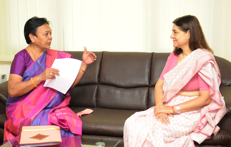 The Minister Incharge of Women & Child Development of Gujarat, Smt. Vasuben...