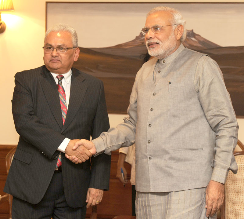 The Foreign Minister of Nepal, Shri Mahendra Bahadur Pandey calling on the...