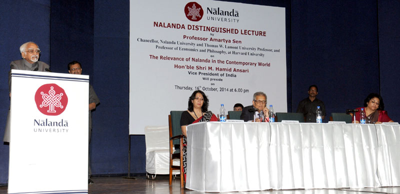 The Vice President, Shri Mohd. Hamid Ansari addressing at the Nalanda Distinguished Lecture function on “Relevance of Nalanda in the Contemporary World”, in New Delhi