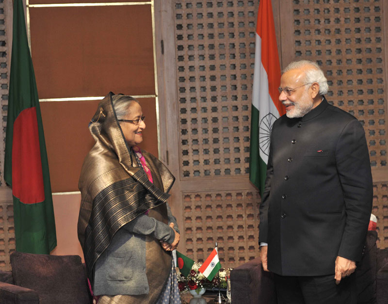 The Prime Minister, Shri Narendra Modi meeting the Prime Minister of Bangladesh, Ms. Sheikh Hasina,..