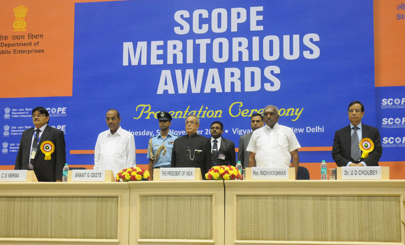 The President, Shri Pranab Mukherjee at the SCOPE Meritorious Awards in ...
