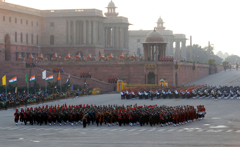 The Band performing at the Beating the Retreat Ceremony, in New Delhi