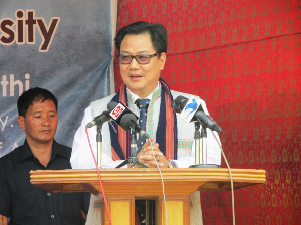 The Minister of State for Home Affairs, Shri Kiren Rijiju addressing at the inauguration of..