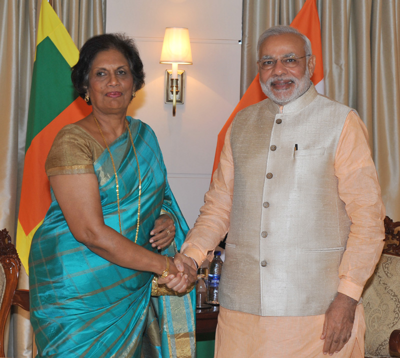 The former President of Sri Lanka, Mrs. Chandrika Kumaratunga meeting the...