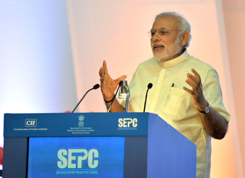 The Prime Minister, Shri Narendra Modi delivering his address at the..