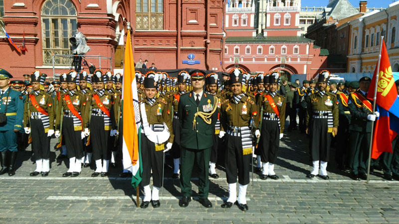 The Member Indian Army Contingent from the Grenadiers participating in the Victory Day Parade,..