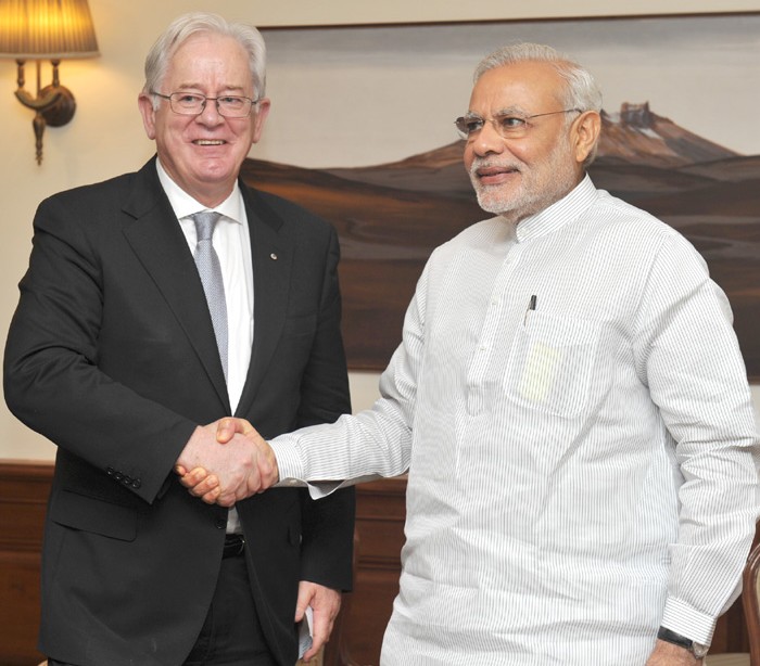 The Australian Minister for Trade and Investment, Mr. Andrew Robb calls on the...