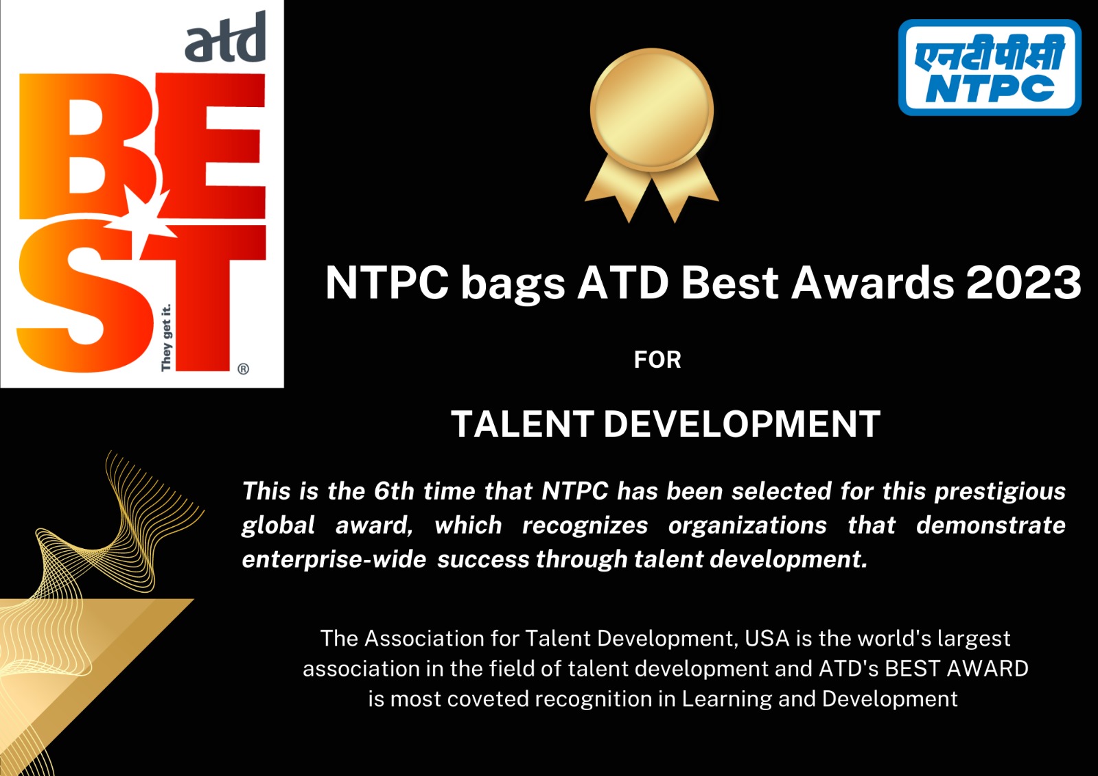 NTPC bags ‘ATD Best Awards 2023’ 